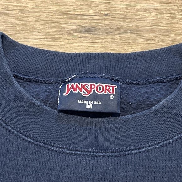Jansport Campbell University Sweatshirt SZ Medium Navy Vintage 90s USA Made - Picture 6 of 9